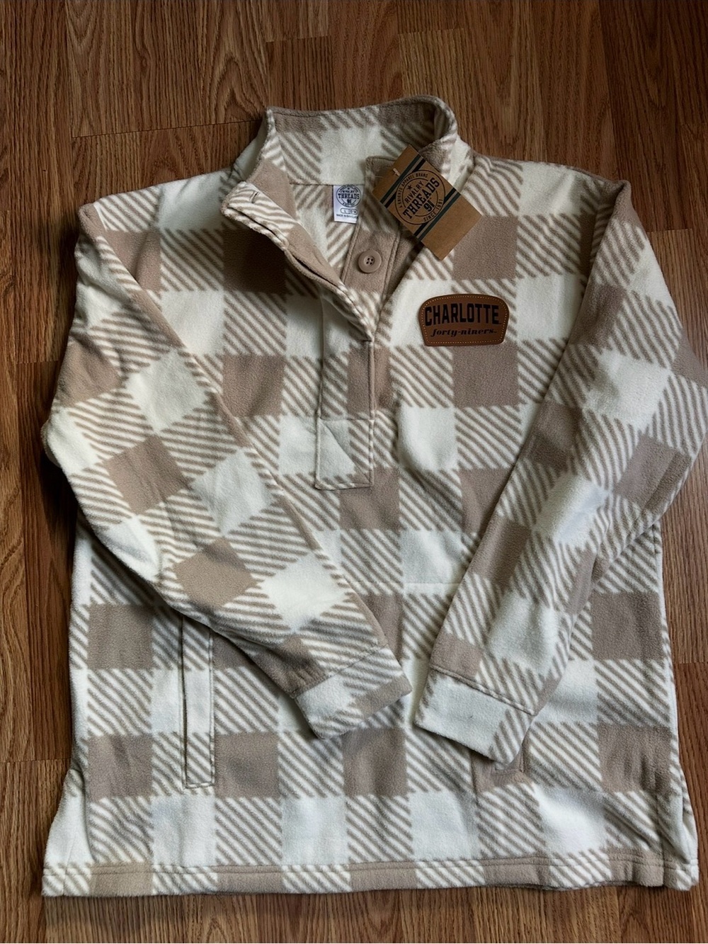 Rivalry Threads Beige & Cream Plaid Pullover Jacket
